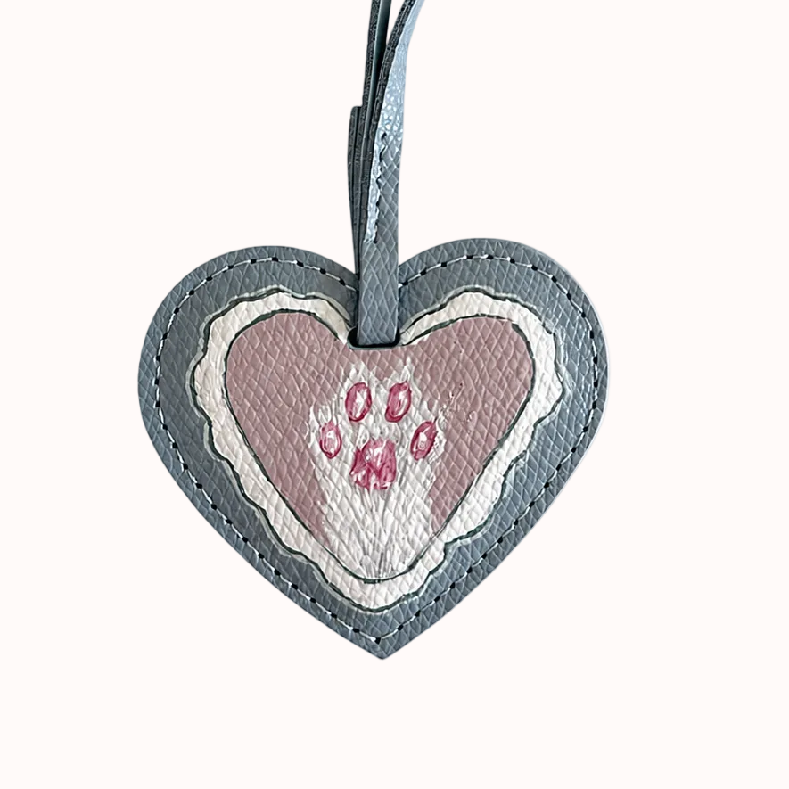 Blush Paw Heart Charm