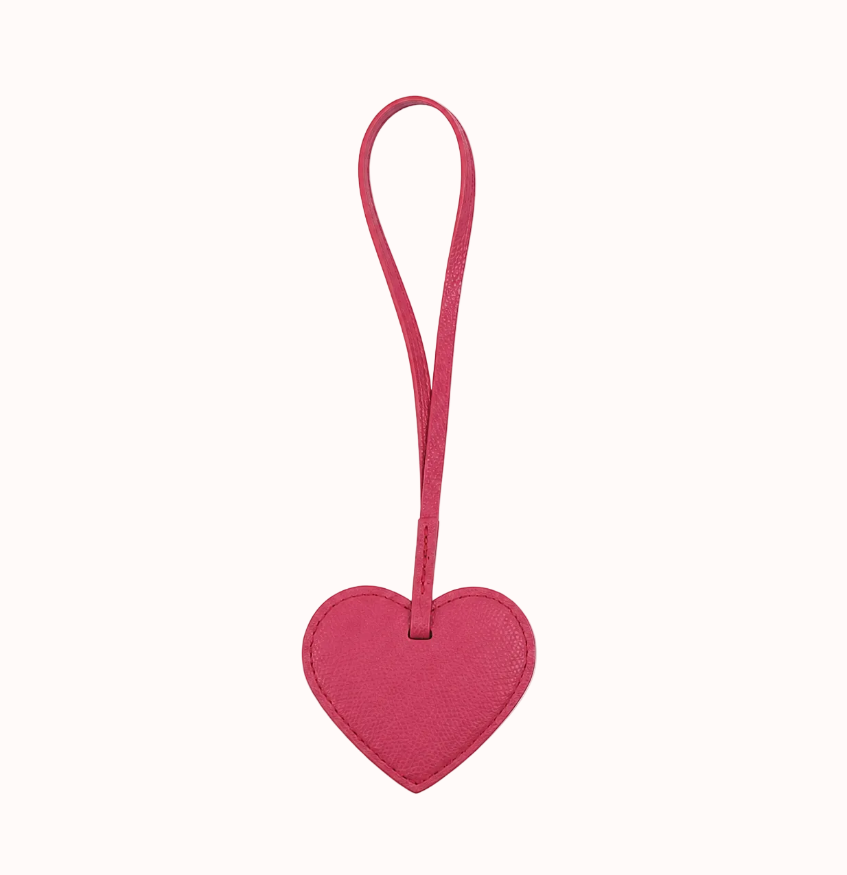 Heart-Shaped PU Leather Charm-rose red