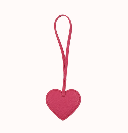 Heart-Shaped PU Leather Charm-rose red
