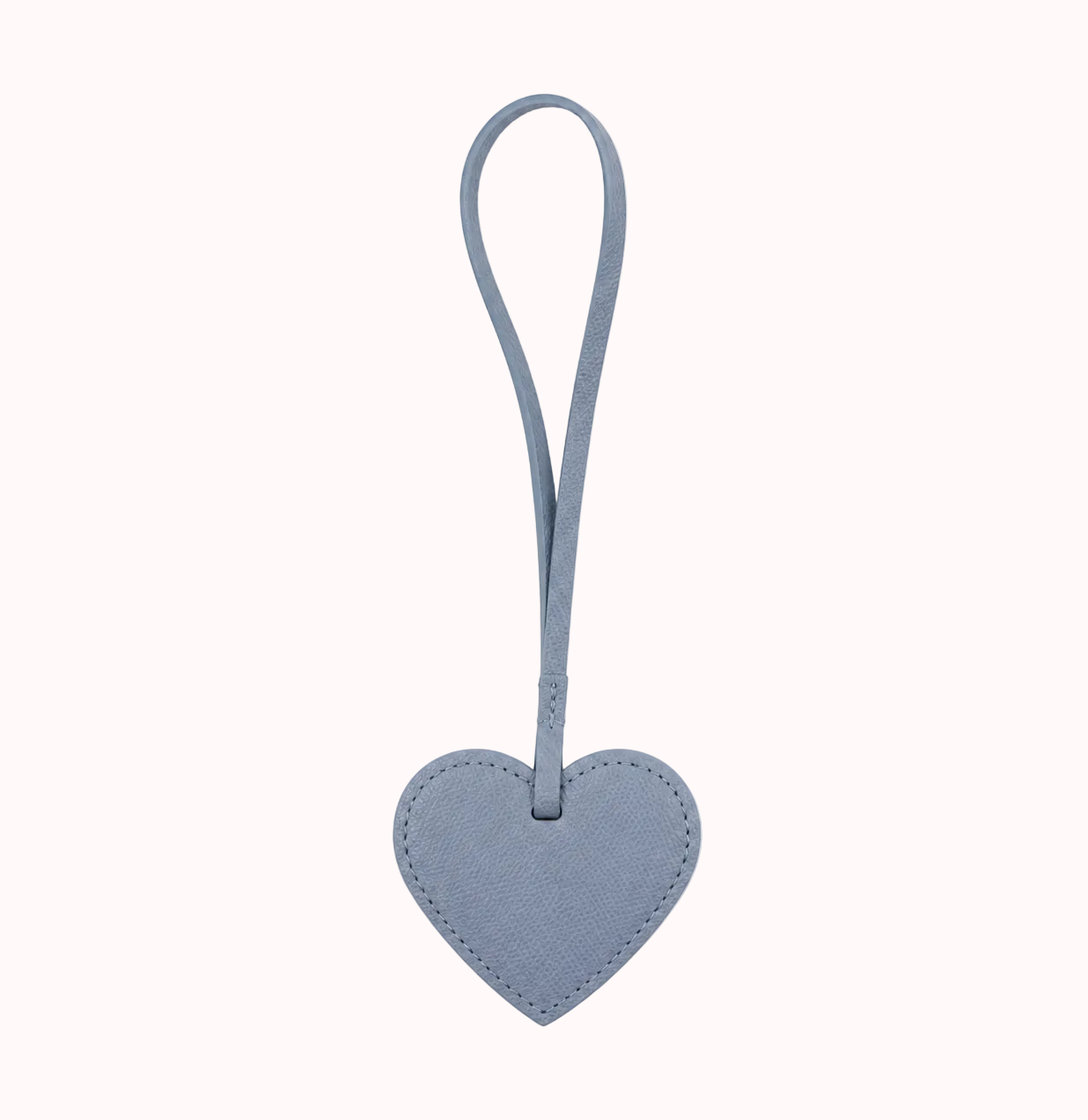 Heart-Shaped PU Leather Charm-haze blue
