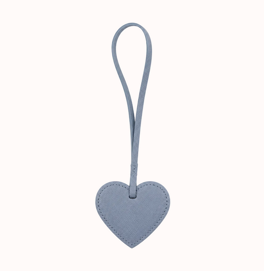 Heart-Shaped PU Leather Charm-haze blue