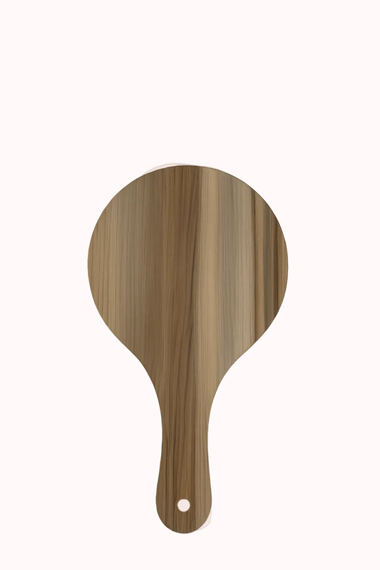 Round Wooden Hand Mirror