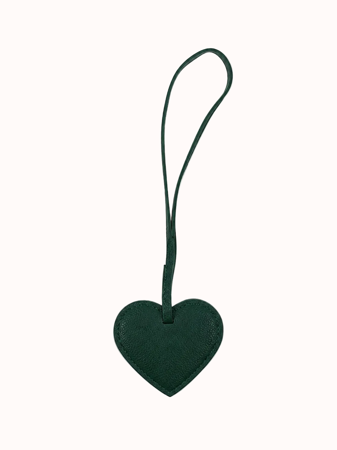 Heart-Shaped PU Leather Charm-dark green