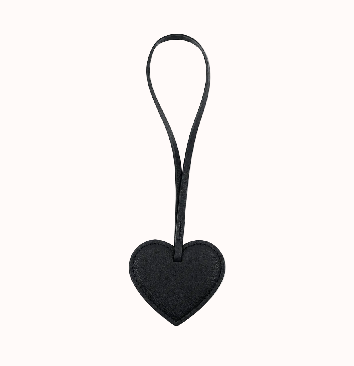 Heart-Shaped PU Leather Charm-black