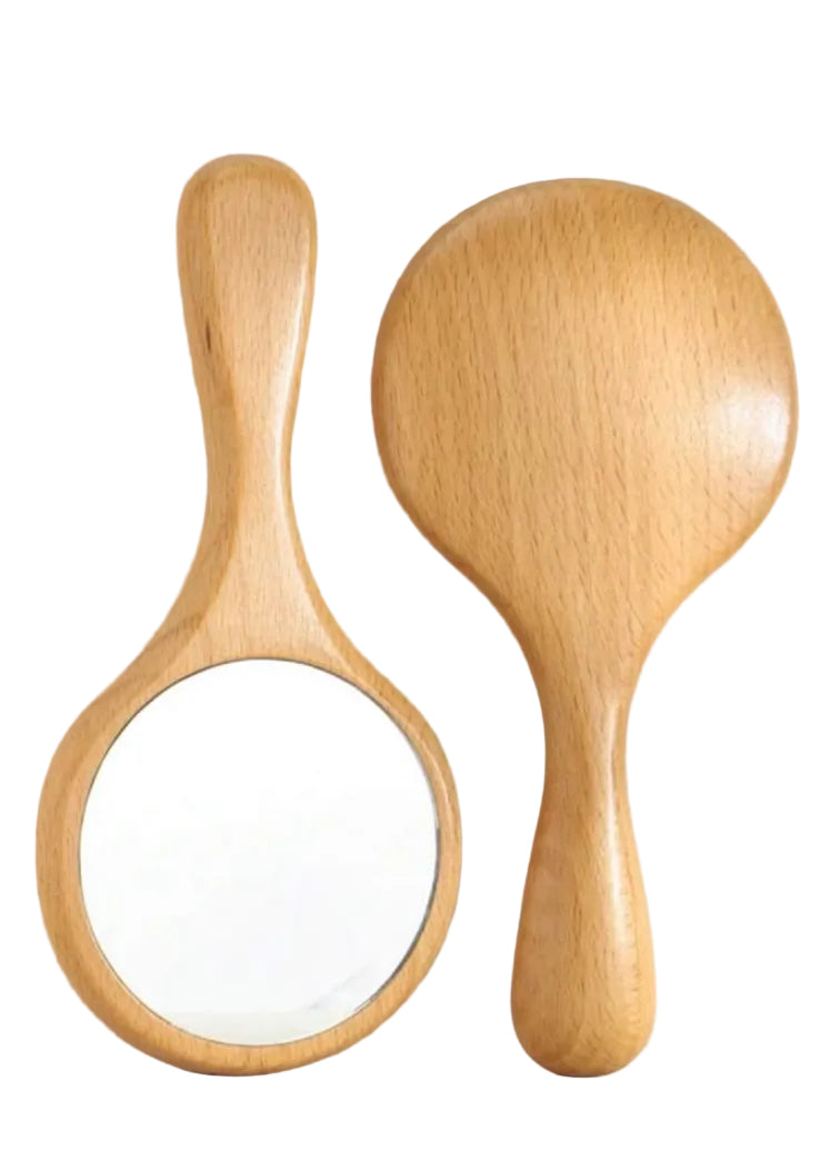 Classic Round Wooden Mirror