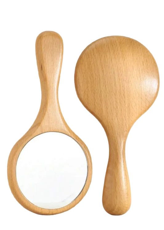 Classic Round Wooden Mirror